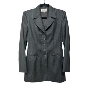 TAIGA Paris Wool Blazer French Girl Chic Pinstripe Fitted Tailored Small